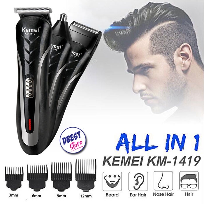 BISA COD - 0NEW IMPORT ORIGINAL KEMEI KM-1419 - ALAT MESIN CUKUR RAMBUT JENGGOT KUMIS DAN BULU HIDUNG