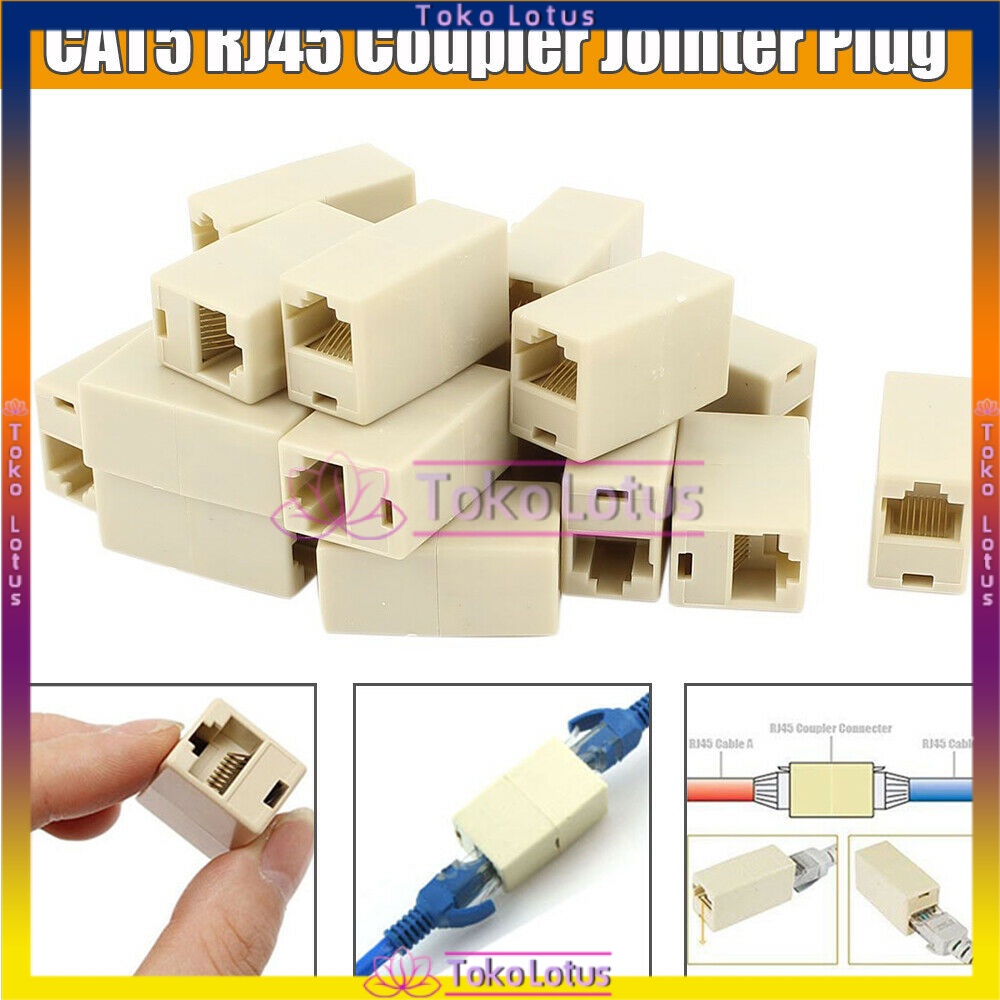Barel 10PCS RJ 45 SINGLE /DOUBLE CABANG - barel UTP RJ45 Single/Double LAN Konektor [COD]
