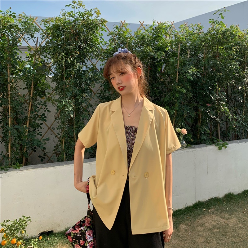 semi blazer korea wanita Suit Jacket Women Lengan Pendek setelan blazer 2023 murah pakaian Outer