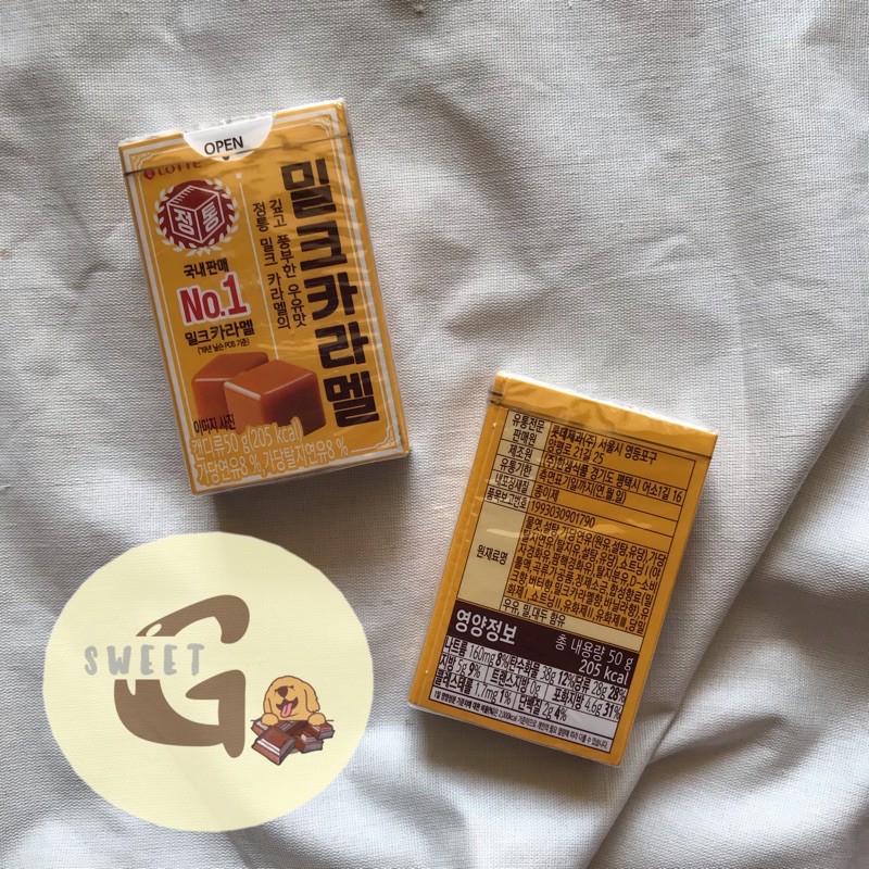 LOTTE MILK CARAMEL CANDY 50GR -PERMEN CARAMEL KOREA