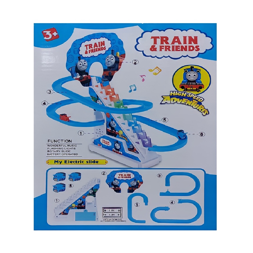 ( BISA COD ) PROMO FREE BATERAI Mainan Anak Kereta Api Karakter Track Racing Balap Naik Tangga SNI Karakter / Mainan Anak Laki Laki Murah