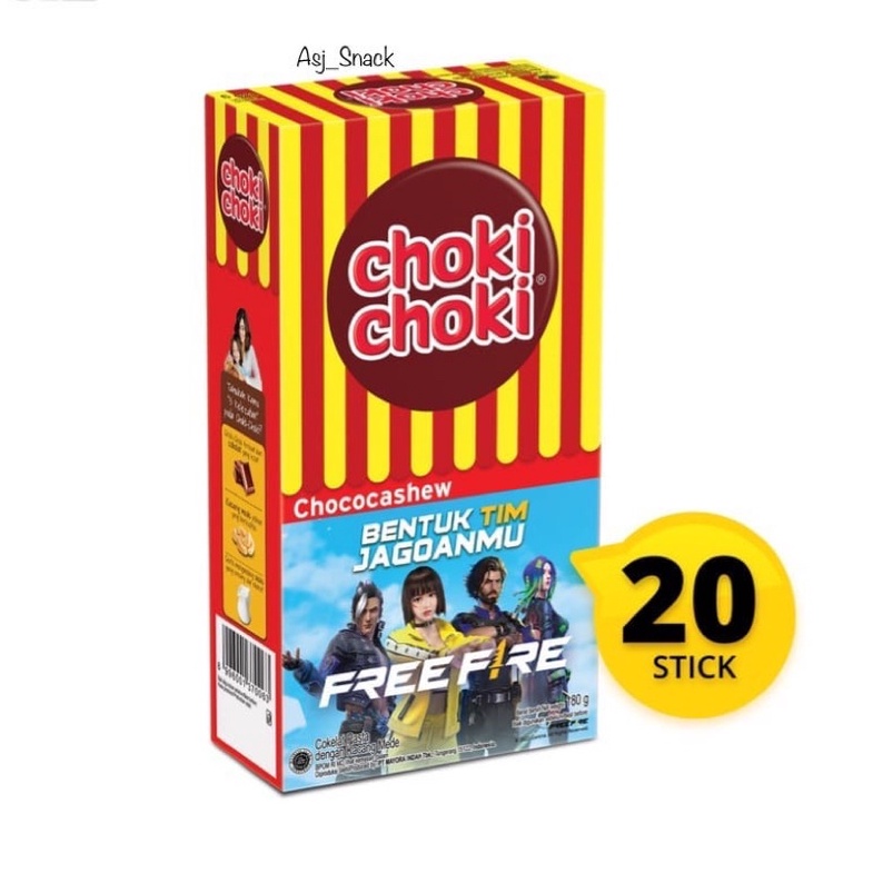 

Choki Choki Chococashew Free Fire GT ( 20 pcs x 9gr )