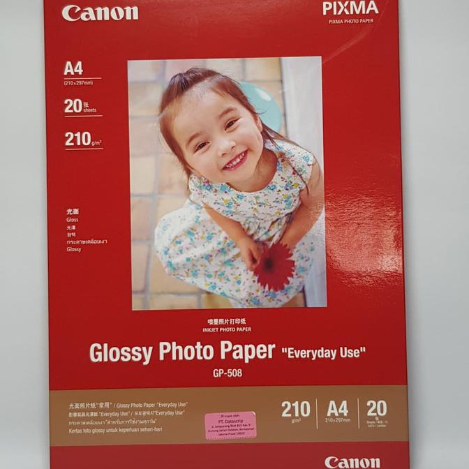 

Big Sale Canon kertas photo GLOSSY PHOTO PAPER GP-508 A4 ISI 20 LBR / GP508 Big Sale