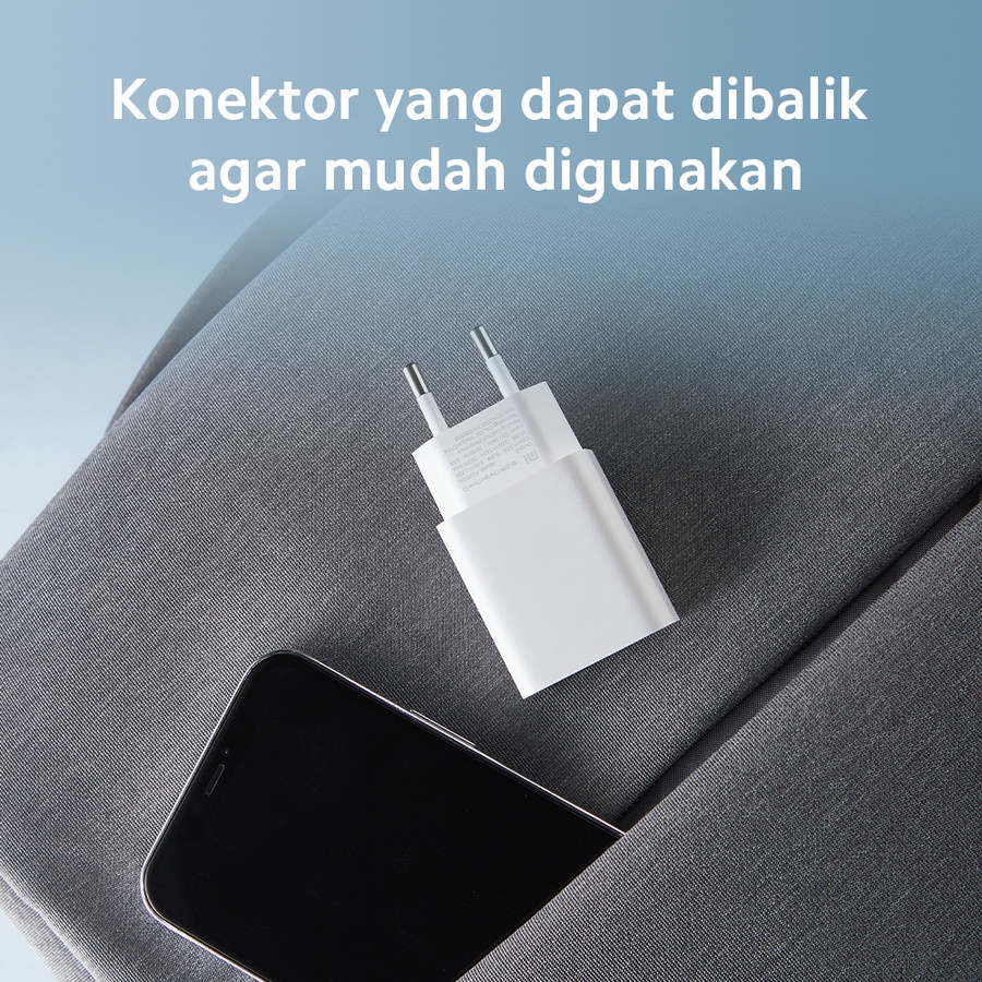 Mi Charger 20W Resmi - Port Type C Fast Charging Carger HP Xiaomi