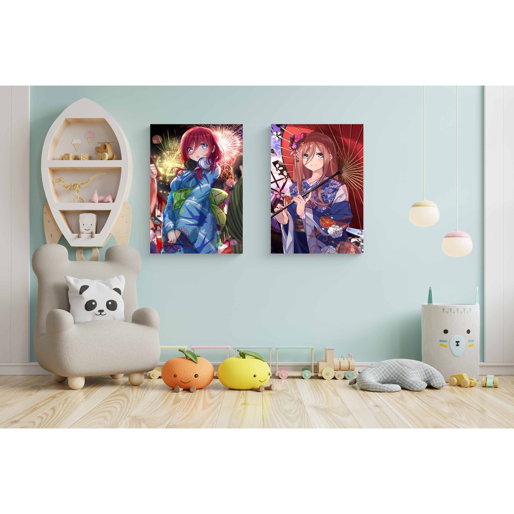 Poster Anime Nakano Miku Go Toubun no Hanayome dekorasi hiasan dinding ruang tamu aesthetic