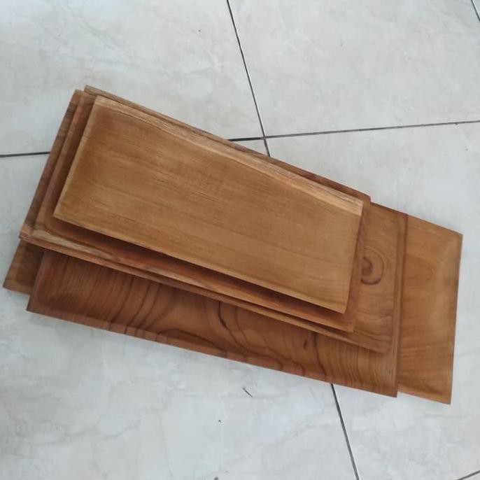 Ready Oke] Piring Jati Kotak Persegi Panjang