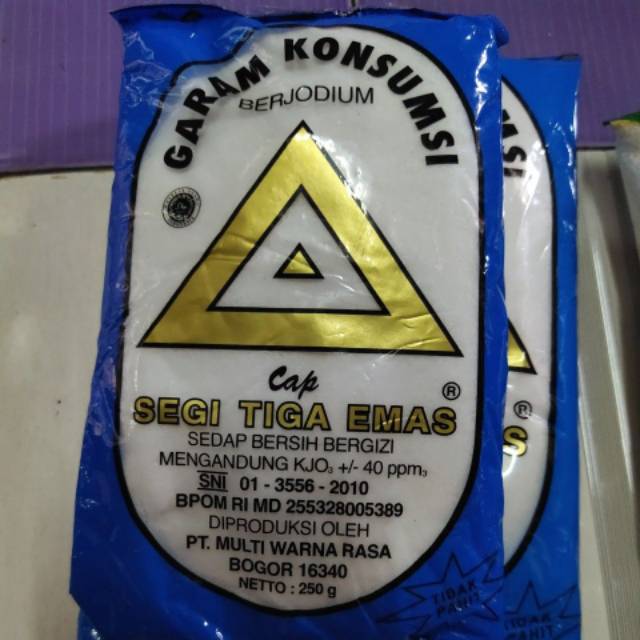 GARAM SEGITIGA 250 GRAM(40 BKS) DAN 500GRAM(20 BKS) ,SEPACK