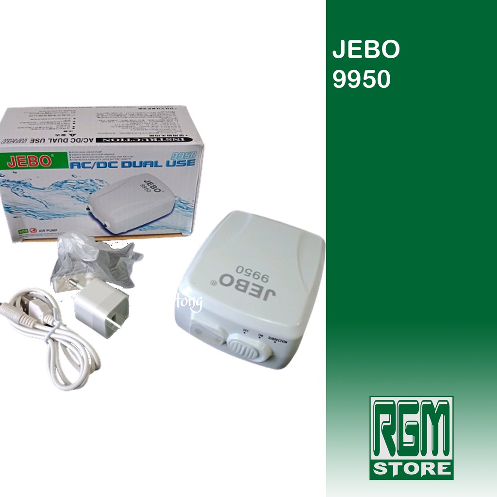 JEBO 9950 Aerator mesin gelembung udara portable AC DC USB aquarium