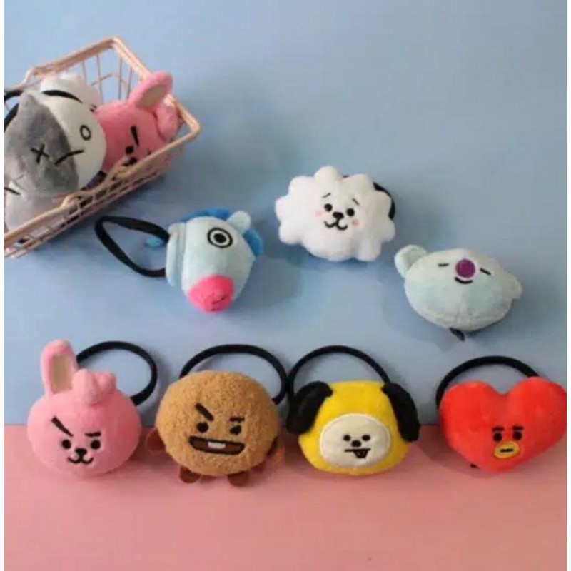 Ikat rambut BTS BT21(1 lusin)/Kunciran rambut BTS/Gelang tangan BTS