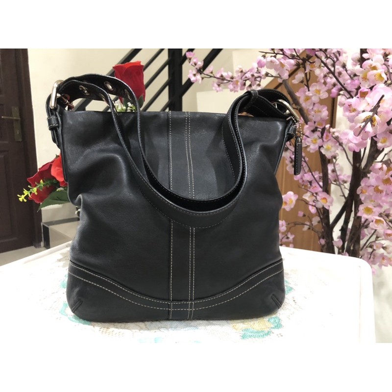 Tas Coach Black Leather Preloved