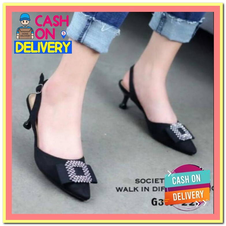 Heels Wanita Terbaru Hils Original Heals Kekinian Hill Pita Tali Highil Kaca Premium Original Haighi