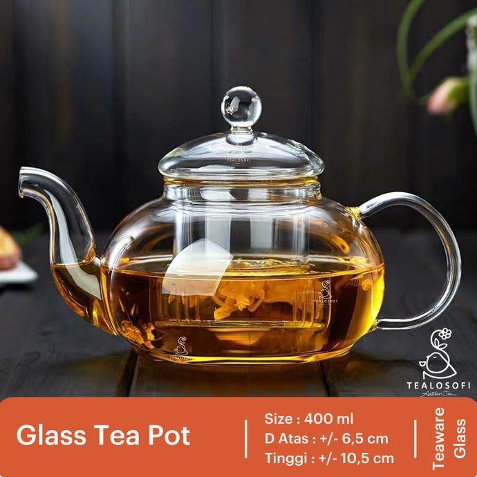Glass Teapot 400 ml - Teko Kaca Teh - Tealosofi Tea
