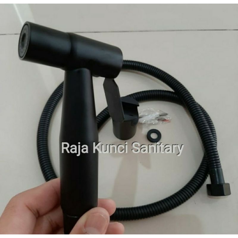 Jet Shower Hitam Toilet/Jet Shower Kloset Kamar Mandi Stainless SUS 304 Black