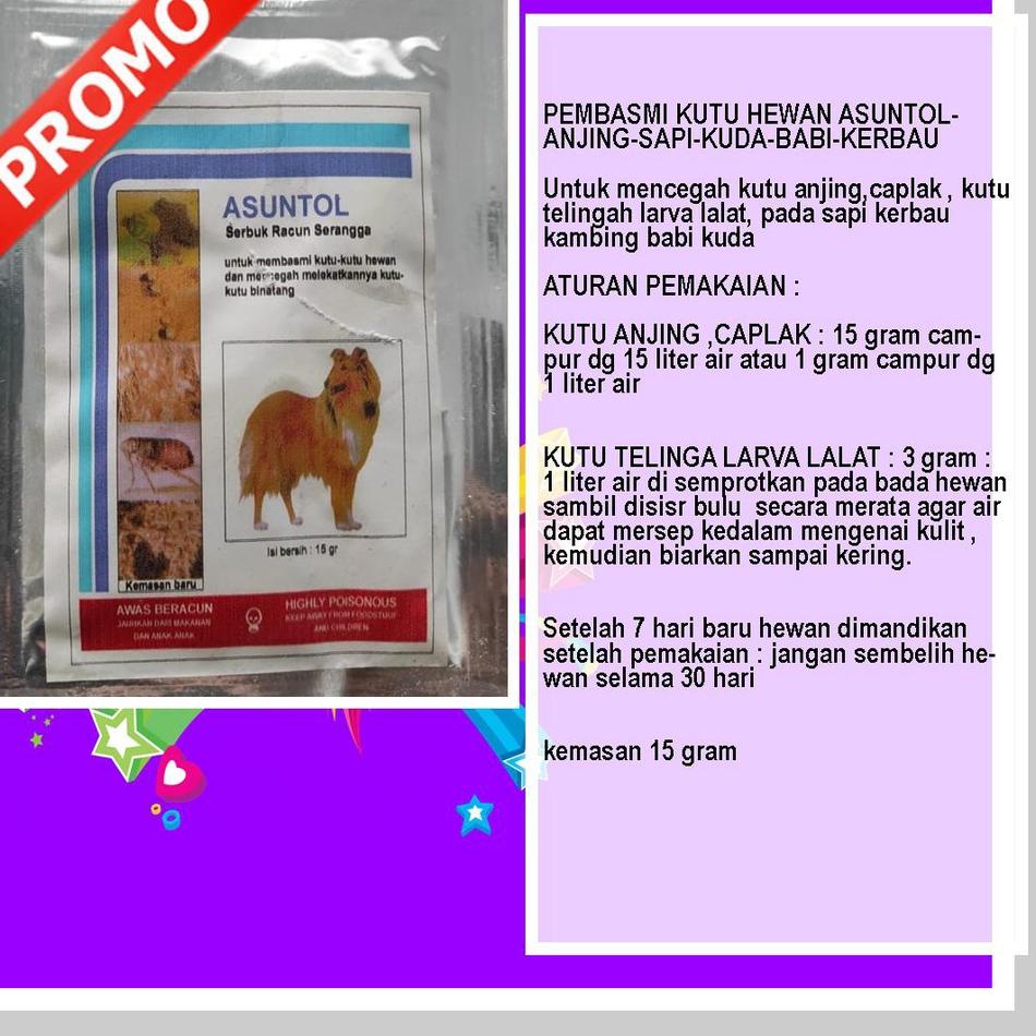 SALEE.. PROMO PEMBASMI KUTU HEWAN ASUNTOL-ANJING-SAPI-KUDA-BABI-KERBAU, Obat Hewan ASUNTOL , Untuk m