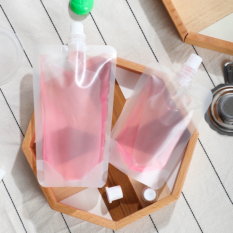 Tas Pouch Minuman Bahan Plastik PE Transparan Aneka Ukuran Untuk Musim Panas