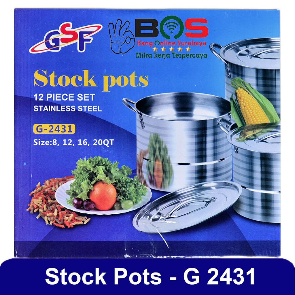 Panci Kukus Panci Steamer Set 12pcs GSF G 2431 G-2431 Stocks Pot