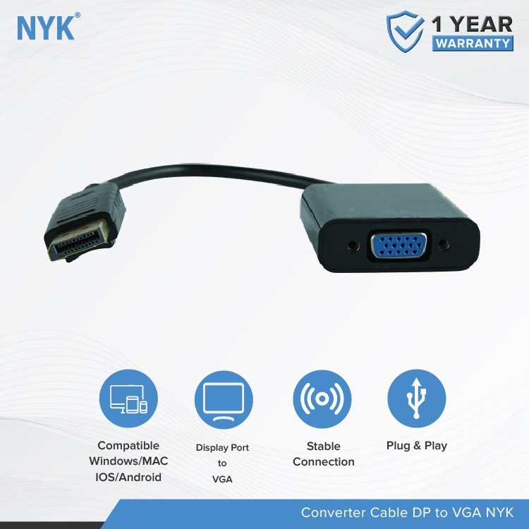 Converter Display Port to VGA NYK  Converter DP to VGA NYK