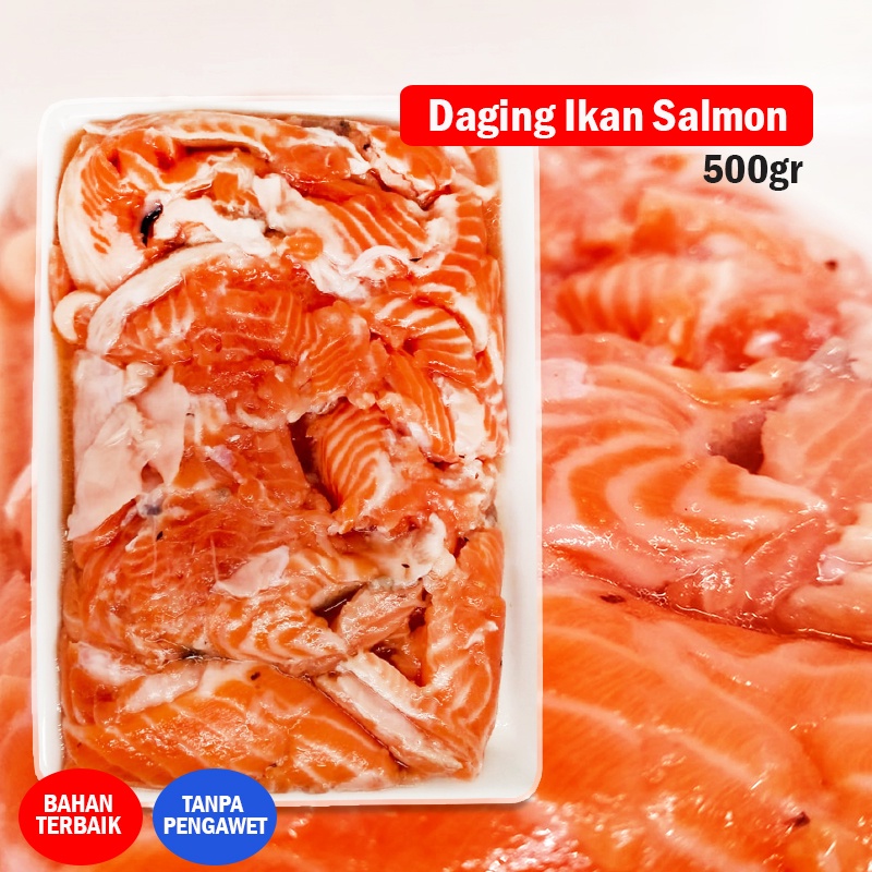 Jual Tetelan Ikan Salmon Scrabe Meat Tanpa Tulang Frozen 500gr