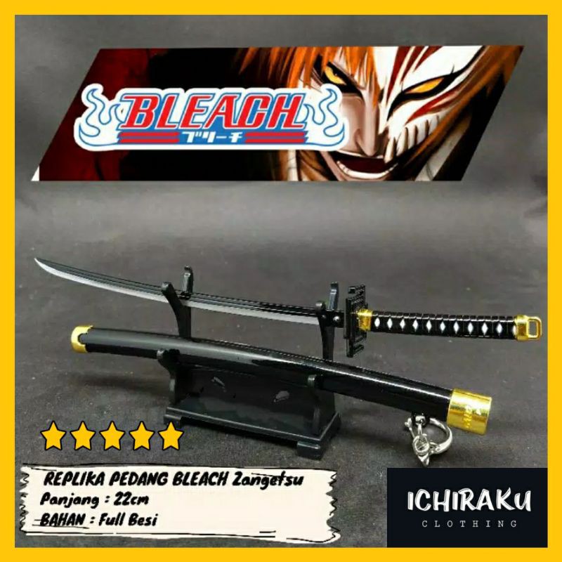 PEDANG ANIME BLEACH ICHIGO ZONGESTU KEYCHAIN SWORD ANIME