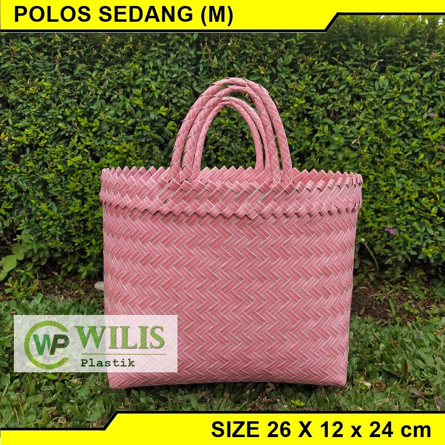 Tas Anyaman Plastik Polos Sedang (M) / Tas Bingkisan Hampers Parcel Souvenir