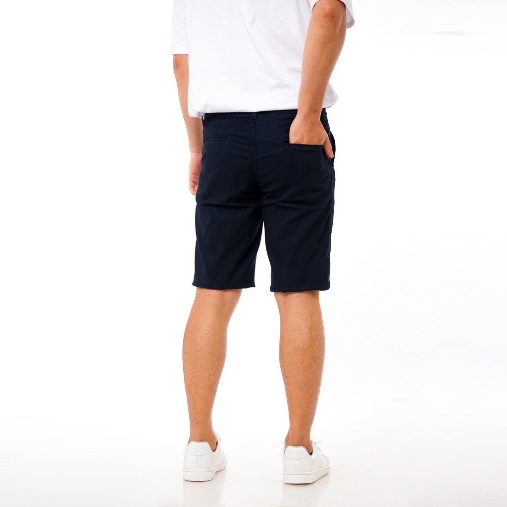 SANVANINA Celana Pendek Chino Slim Fit Biru Dongker | Short Harper Chino Navy Pants EA-026F