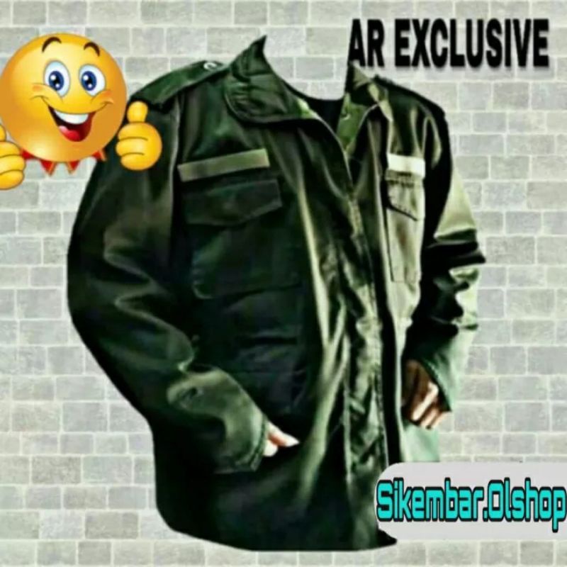 Jaket Ijo Hijau Army Korea Parka Merk AR Exclusive. Kualitas Terbaik 
