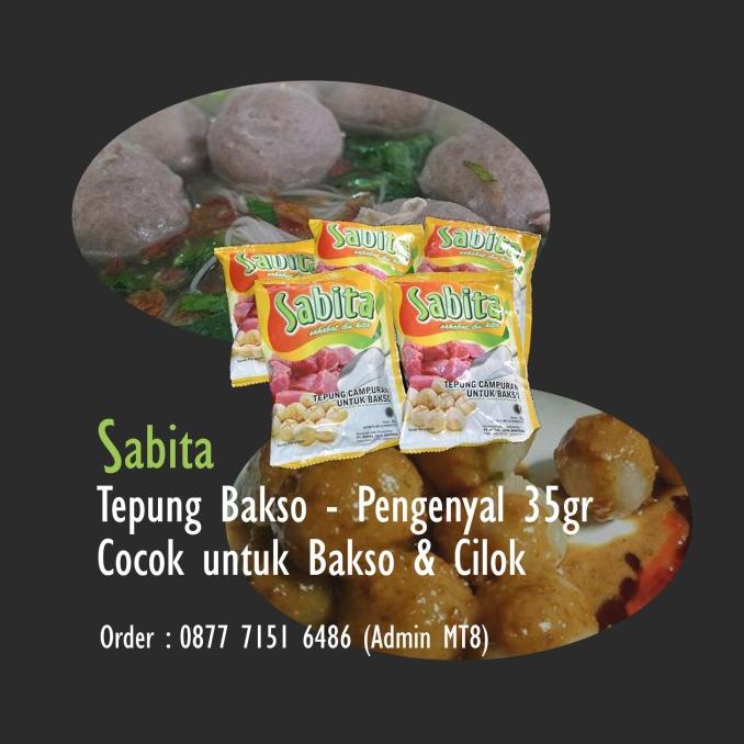 

TERLARIS Tepung Bakso merk Sabita 35gr (per Dus)