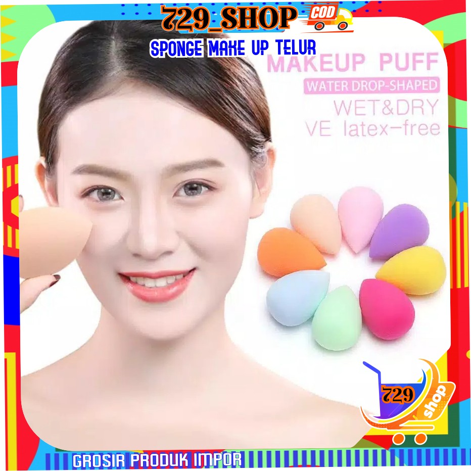 SPONGE MAKE UP BLENDER FOUNDATION BENTUK TELUR KOREAN STYLE IMPORT LEMBUT DIPAKAI