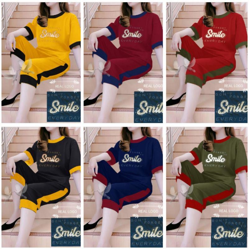 SET JUMBO SMILE SETELAN WANITA BIGSIZE XXL - XXXL SETELAN HARIAN KEKINIAN TERLARIS