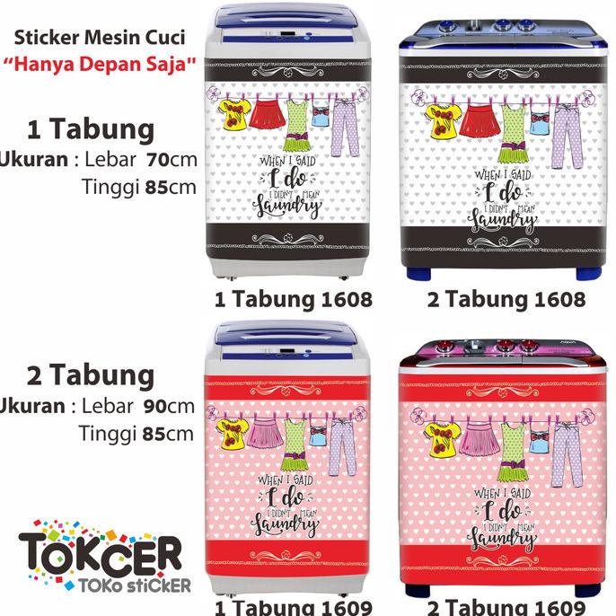 Stiker Mesin Cuci 1 dan 2 Tabung LAUNDRY
