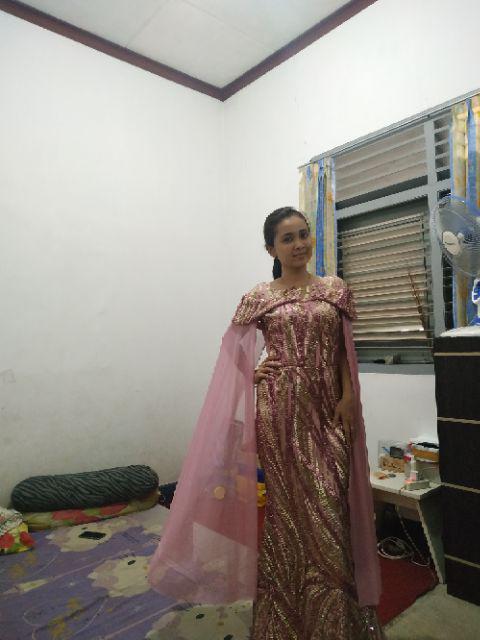 Dress Pesta/magical 7010338 + Selendang + Ekor Dress 7010388 Berhijab Gaun Panjang Baju Pesta