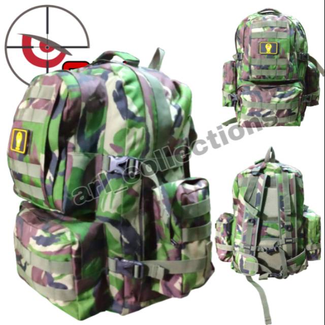 Tas ransel gendong loreng MALVINAS (STANDAR TNI) JUMBO 60L/tas ransel army model MEDIS outdoor