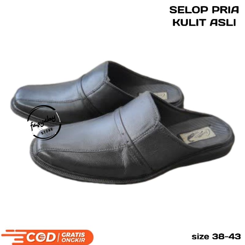 Sepatu / Sandal Bustong Pria Kulit Asli  Terbaru keren Formal /sandal Slop