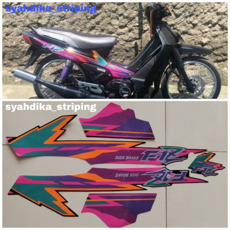 STRIPING STICKER LIS BODY YAMAHA F1Z R FIZR FIZ R THN 1995 HITAM