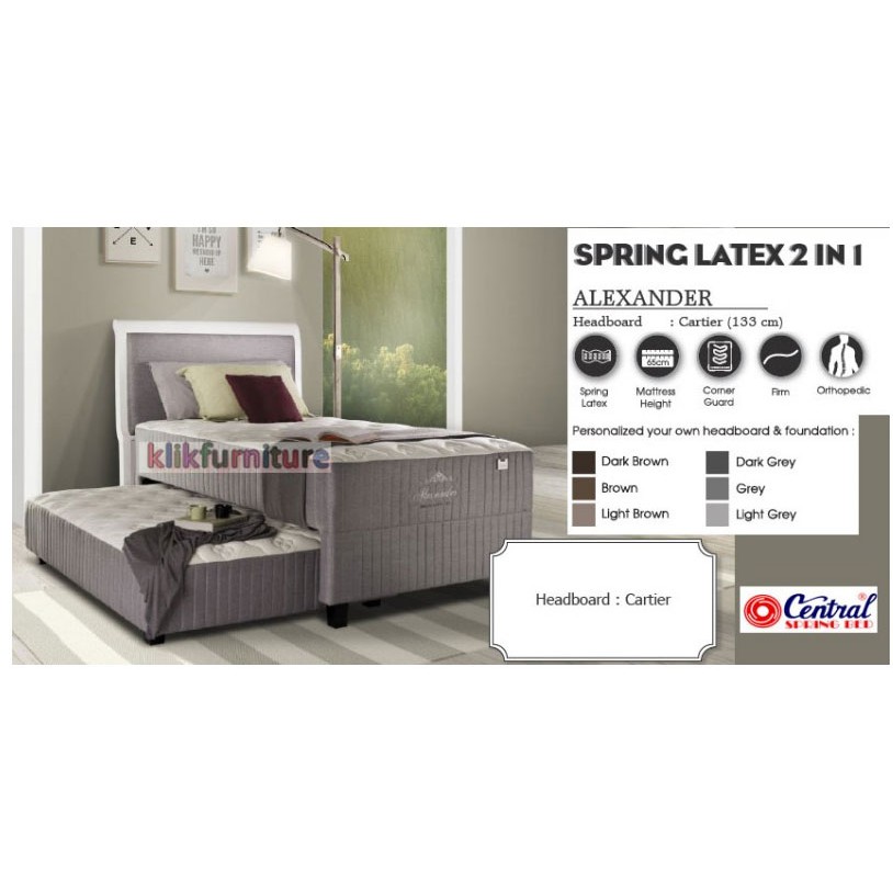 2in1 Latex ALEXANDER (Set 120x200cm) Cartier CENTRAL SPRINGBED