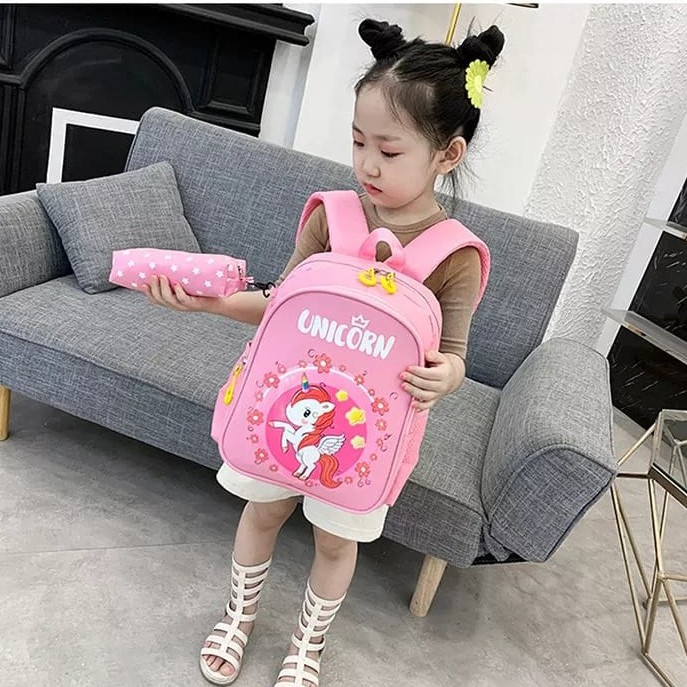 BDKR_TAS - [GRATIS ONGKIR COD] Tas ransel backpack karakter Unicorn/Batman ransel anak Sekolah Paud Tk SD perempuan/Laki laki Import