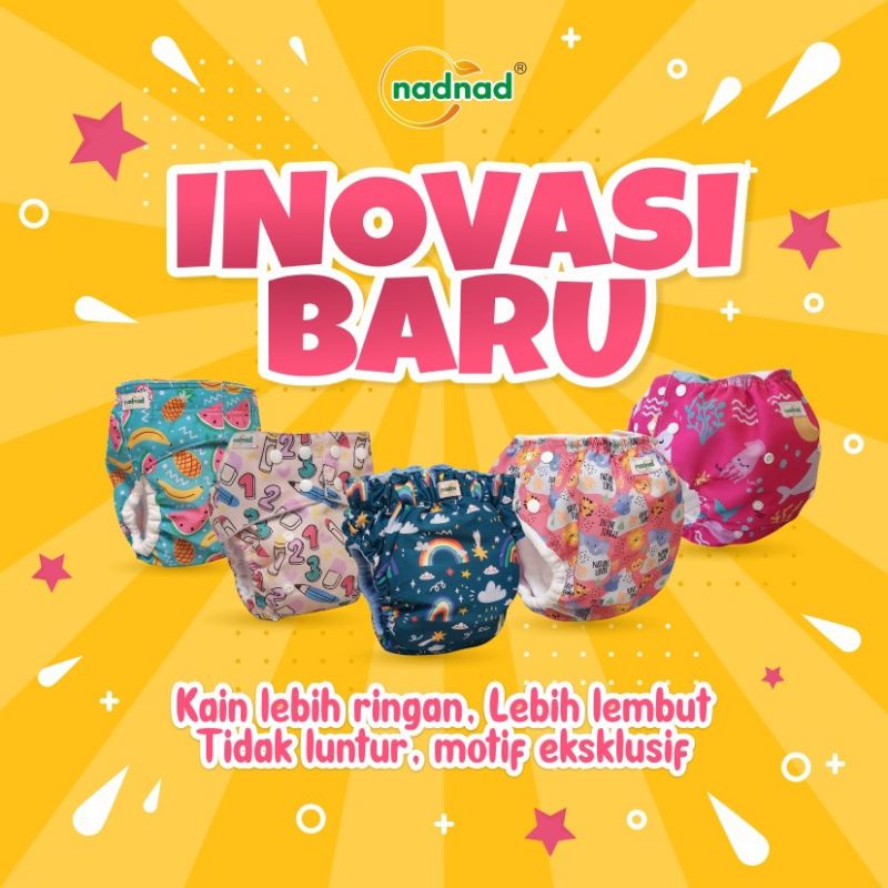 Clodi Nadnad pocket Snap +insert 250ml 3-15kg (0bulan-2tahun) kancing cetet cetek ceplik Clothdiaper