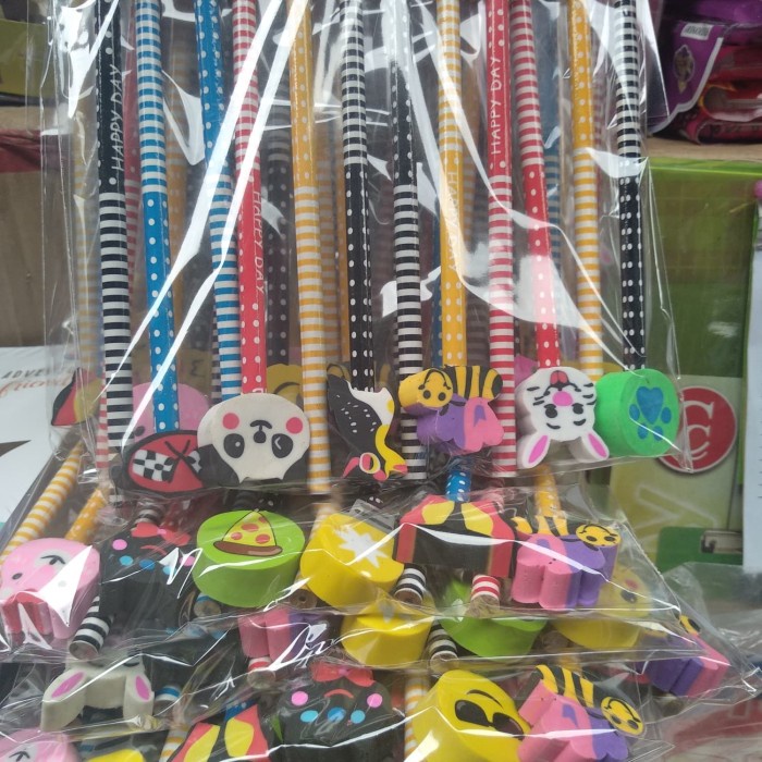 

Gilaa!!! Pensil + Hapus Karakter 12 Pcs Limited