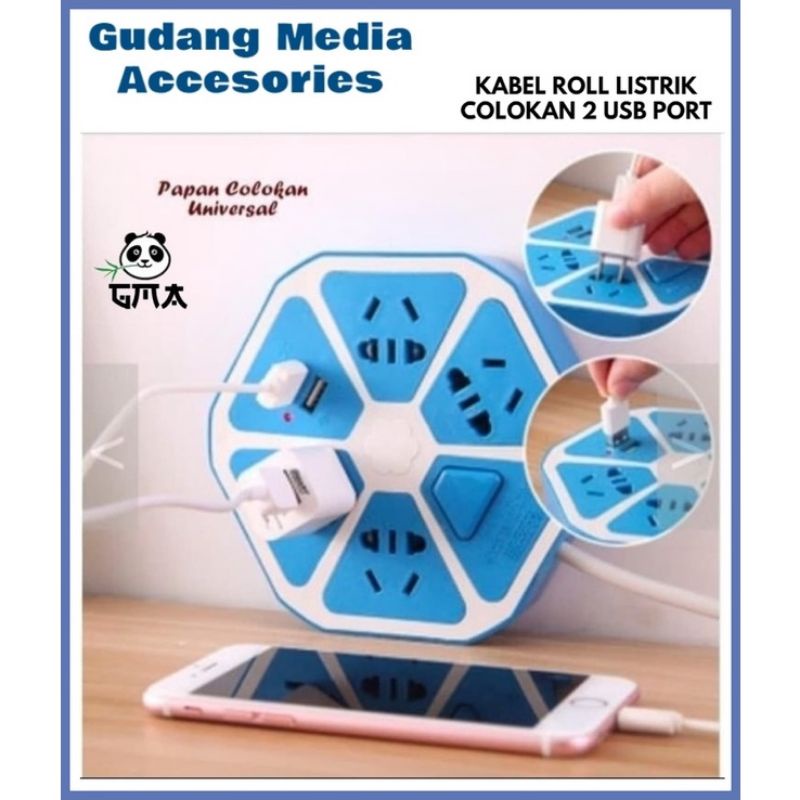 COD Stop Kontak USB Hexagon Socket ( Colokan Jeruk 4 USB) Listrik.