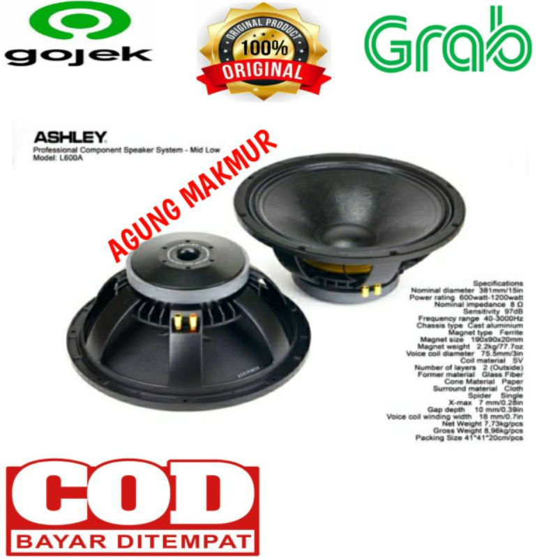 Speaker Ashley L600A Original 15 inch