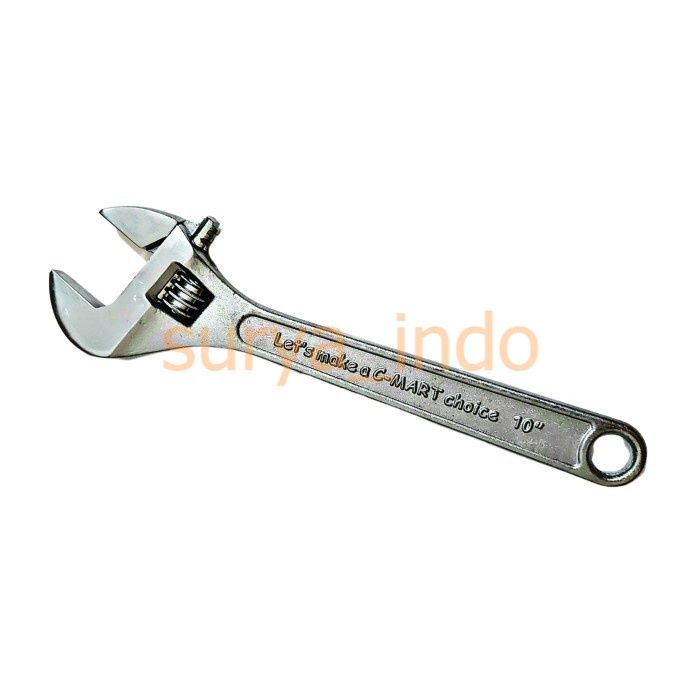 KUNCI INGGRIS 10&quot; C-MART F0001-10 ADJUSTABLE WRENCH CHROME