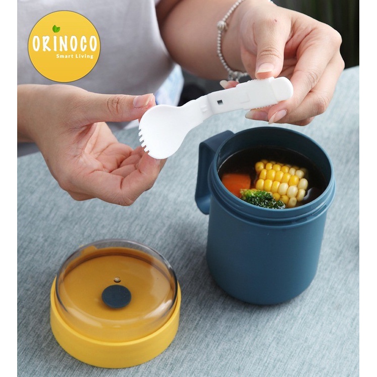 LUNCHBOX MODEL GELAS MUG SOUP ORINOCO ANTI TUMPAH FREE SENDOK