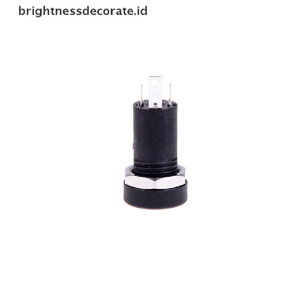 (Birth) 2pcs Soket Jack Audio 3.5mm 3 Pole Warna Hitam Dengan Baut