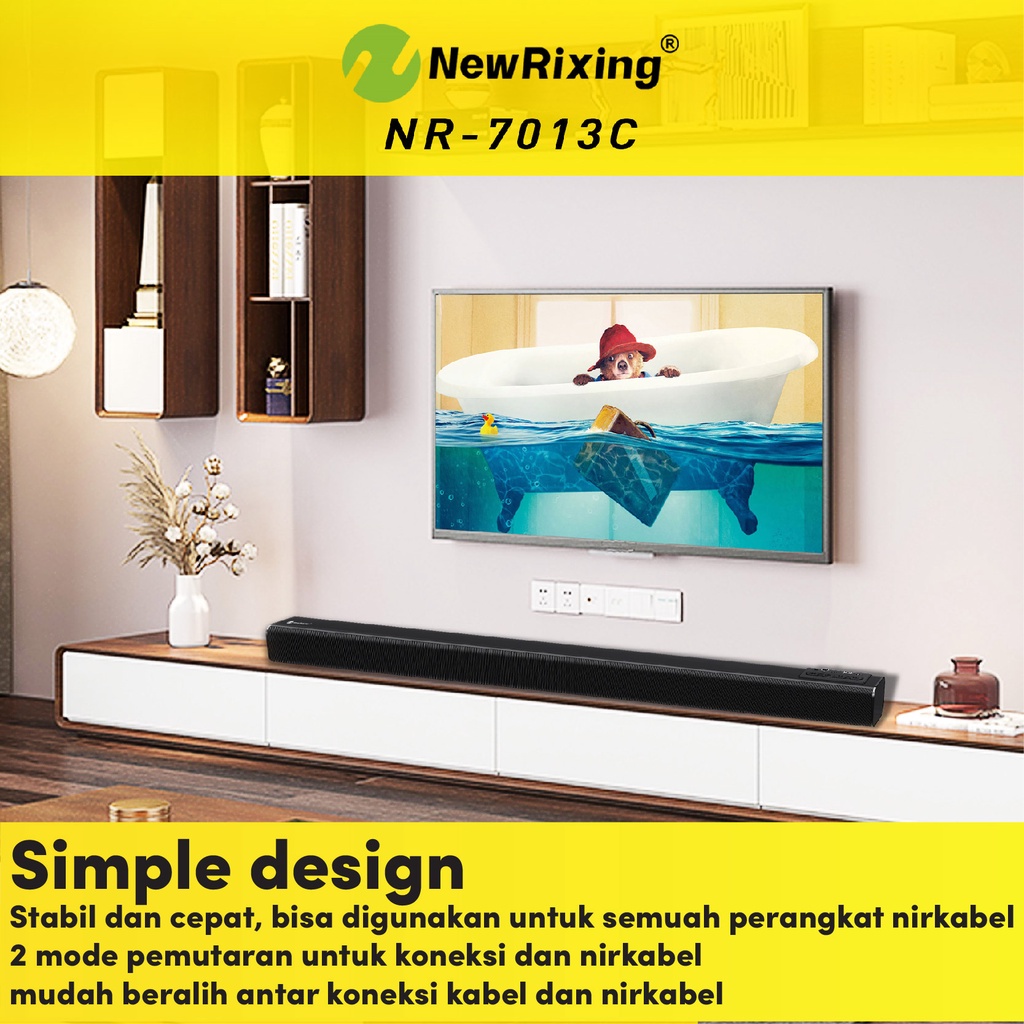 【FREE GIFT】Redmi NewRixing TV Soundbar Wireless Bluetooth Mi Home Theater Redmi TV Speaker Portable Sound Bar