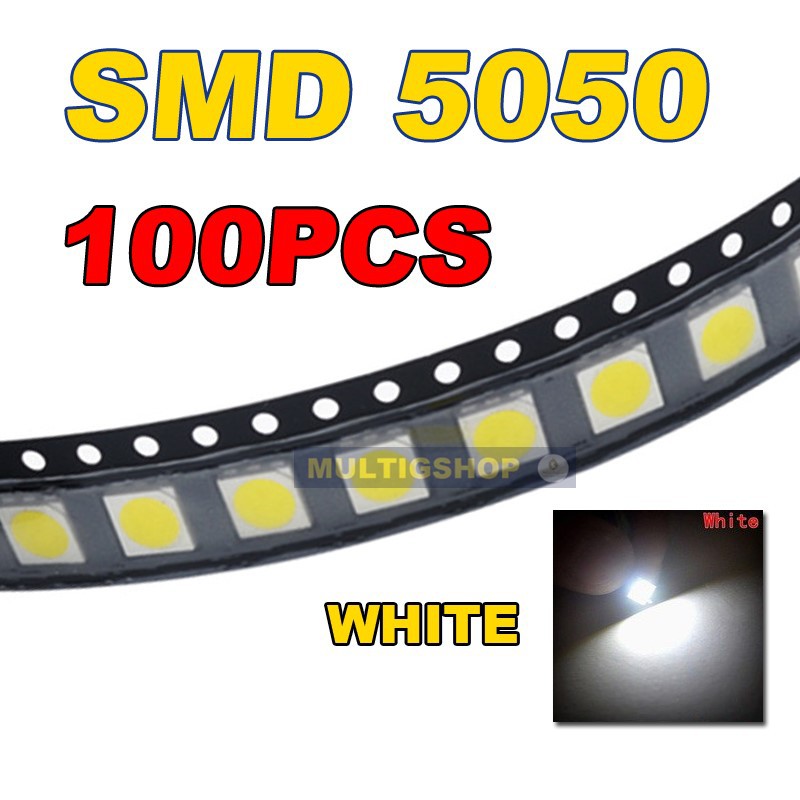 500PCS LED SMD 5050 PUTIH