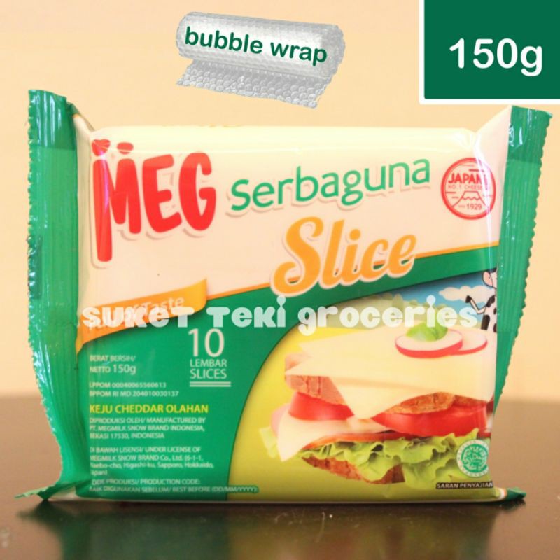 Meg Keju Cheddar Serbaguna Hijau Slice isi 10 lembar Cheese 150 gr READY