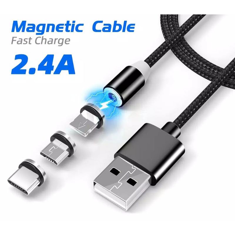KABEL CHARGER MAGNETIK LED 3 in 1