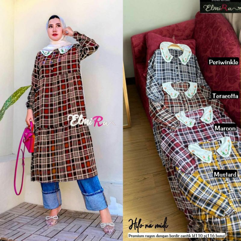 HILO VE MIDI BY ELMIRA (MIDI DRESS MUSLIMAH) Dress wanita rekomended