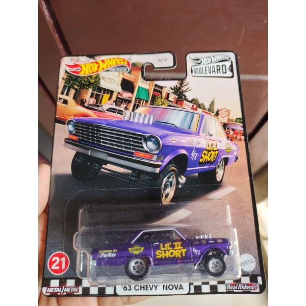 hotwheels premium 63 chevy nova Boulevard ban karet no gasser fnf