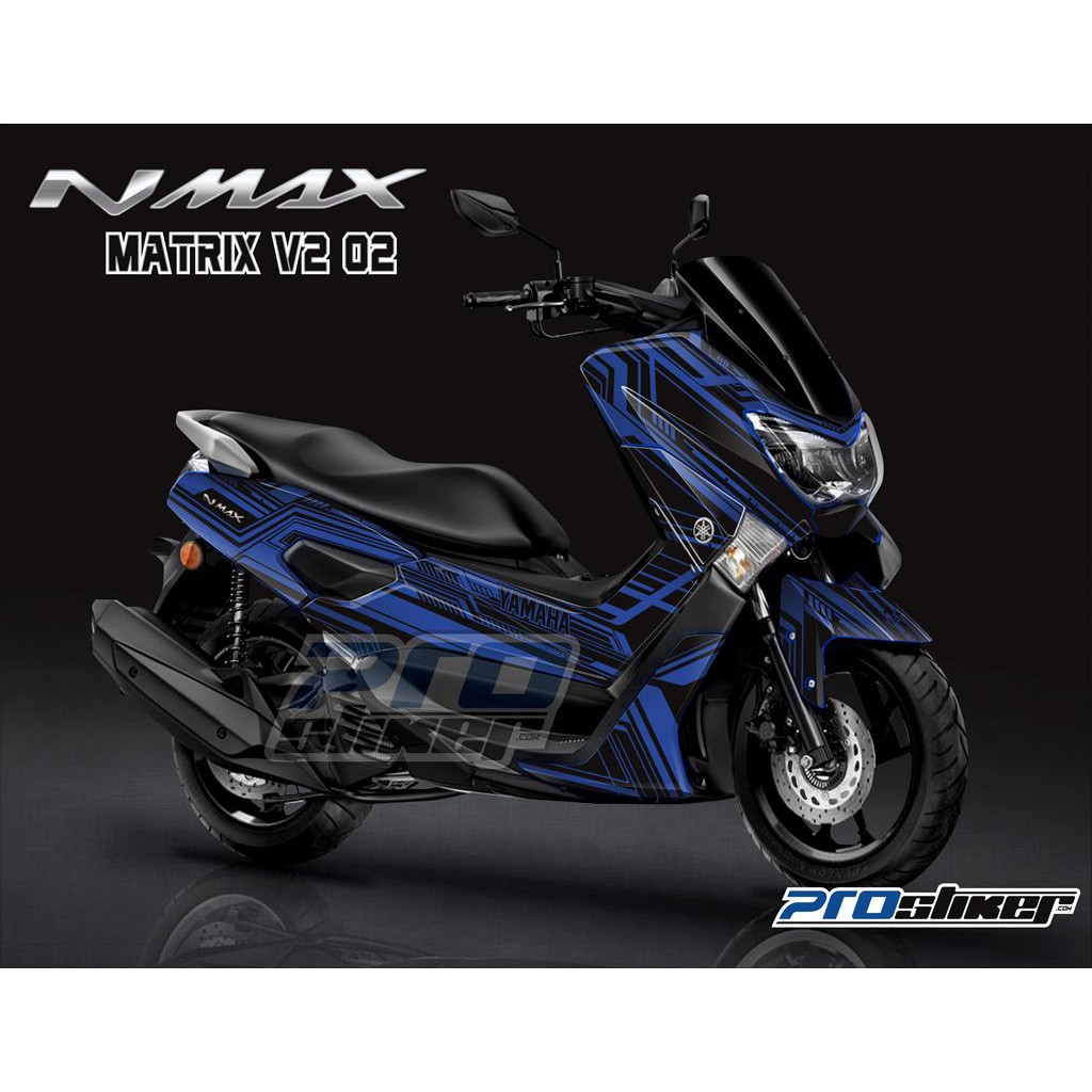 Decal Stiker NMAX Variasi Desain MATRIX V2 Grafis Simpel Full Body Striping Les Cutting